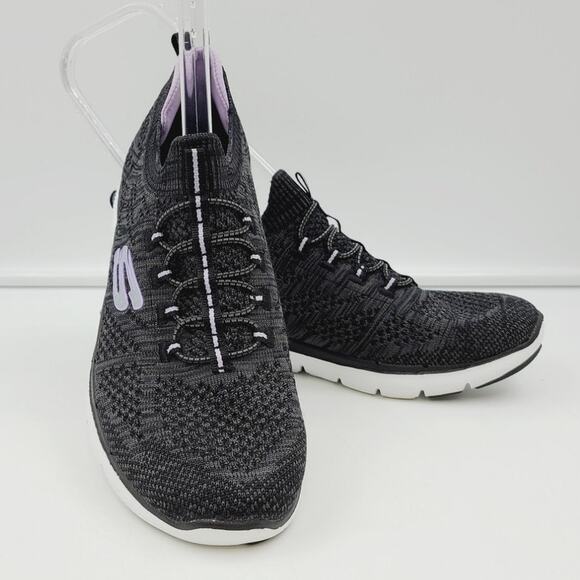 Skechers Womans Air Cooled memory Foam Black Slip-On Sneakers, Size 8.5 EUC - Picture 1 of 8